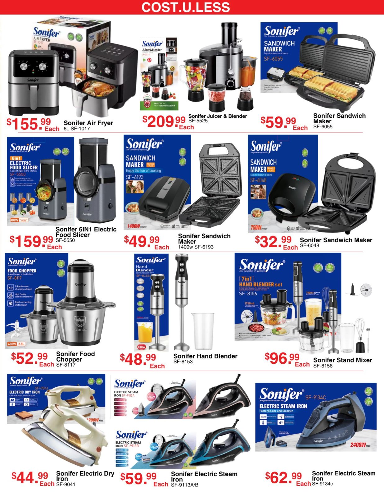 Cost.U.Less Sonifer Appliances Promotion - Page 1