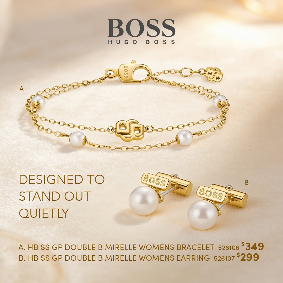 Hugo Boss Mirelle Collection – Pearl Bracelet & Earrings