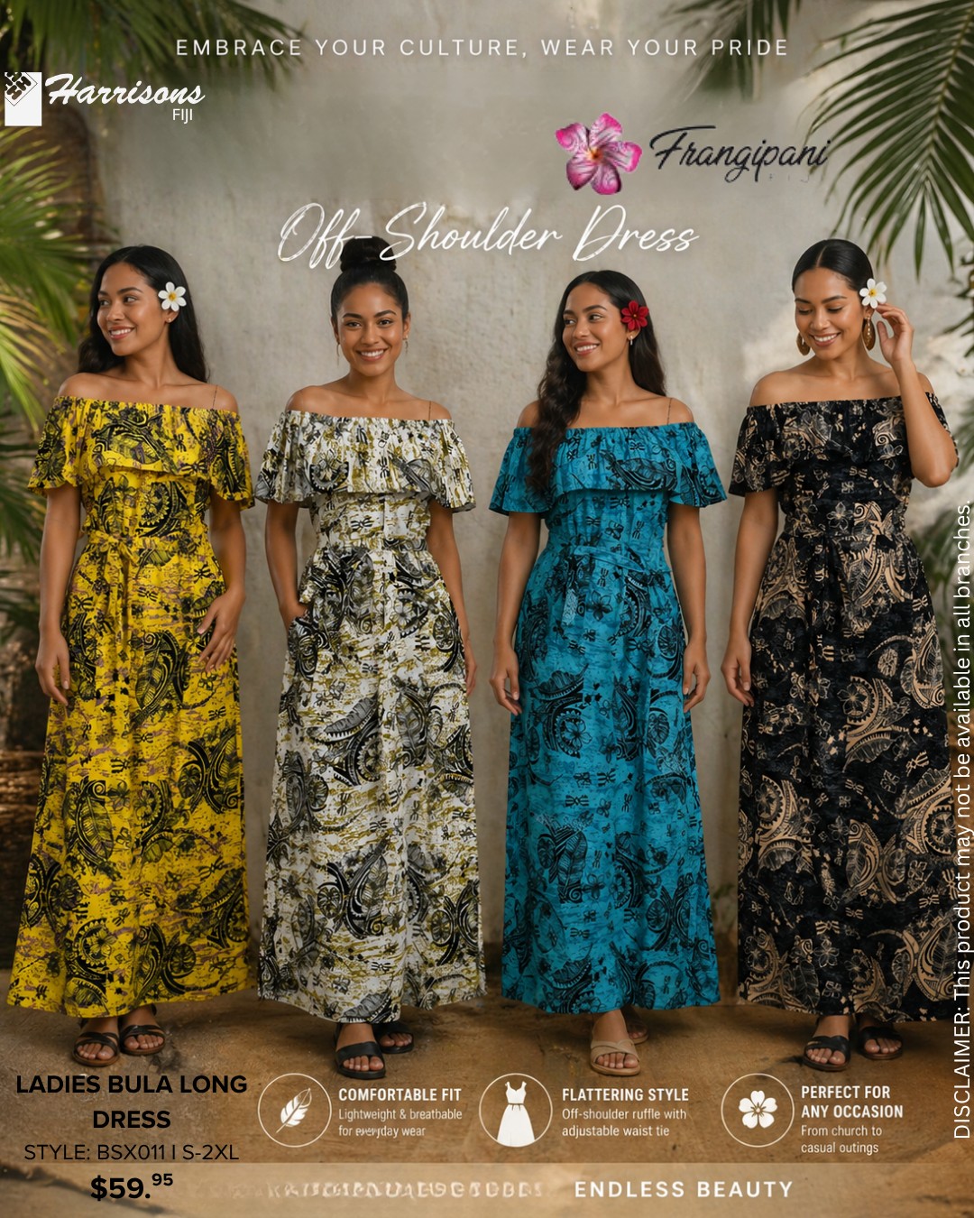 Fiangipani Off Shoulder Dress