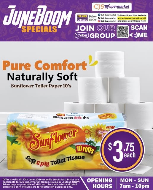 Pure Comfort Naturally Soft Sunflower Toilet Paper 10's