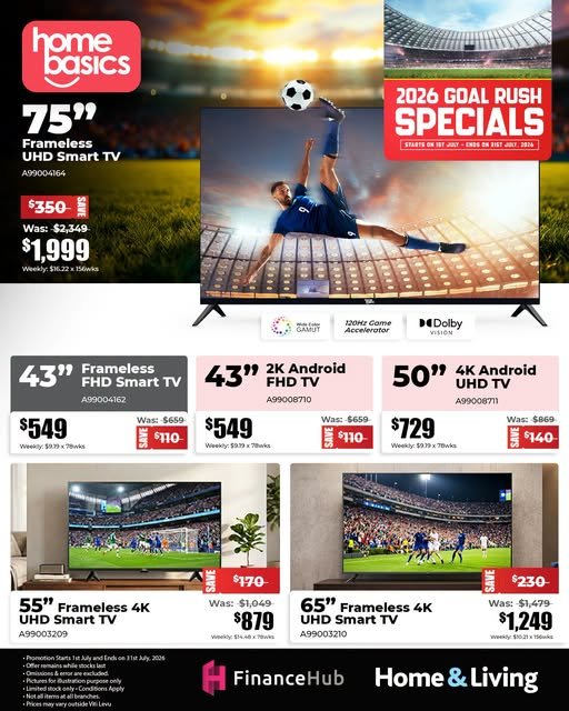 2026 Goal Rush Specials - Smart TV Sale