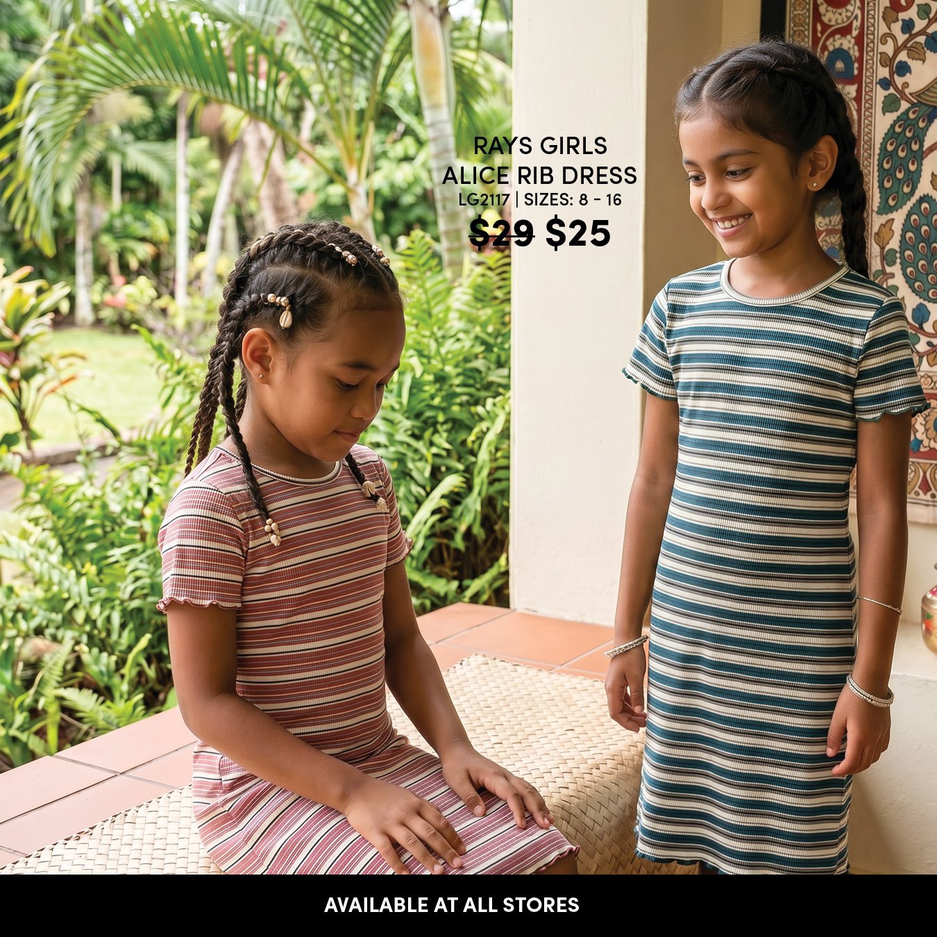 Rays Girls Alice Rib Dress