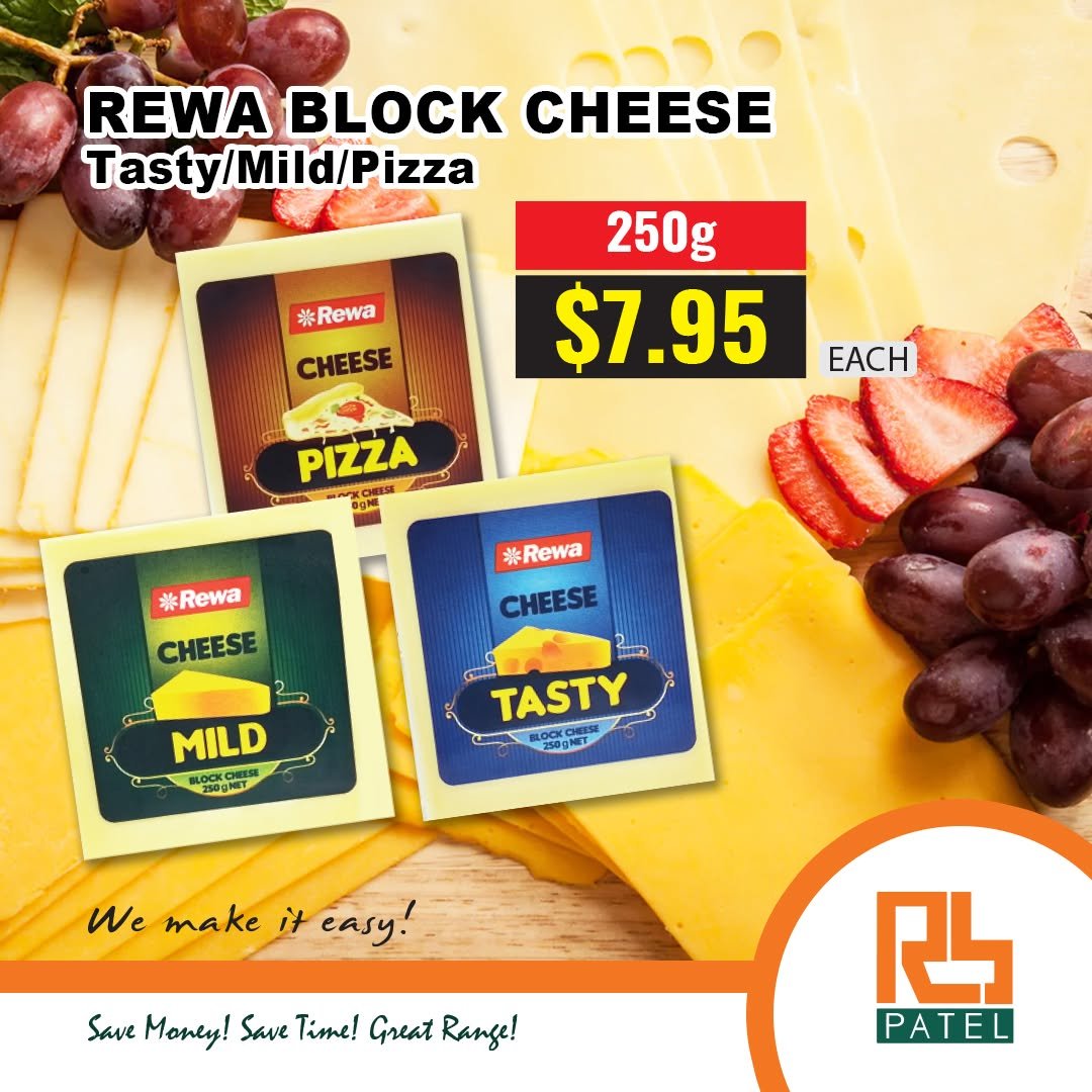REWA Block Cheese - Tasty/Mild/Pizza