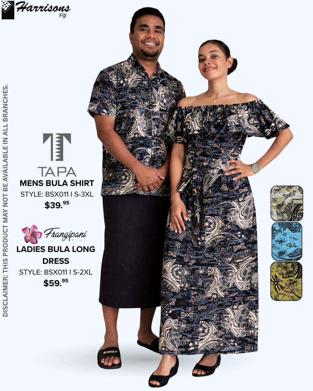 Kalavata Set - Men's Bula Shirt & Ladies Bula Long Dress