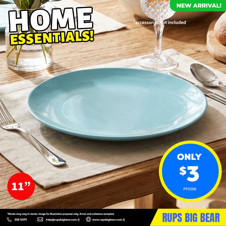 11" Turquoise Dinner Plate