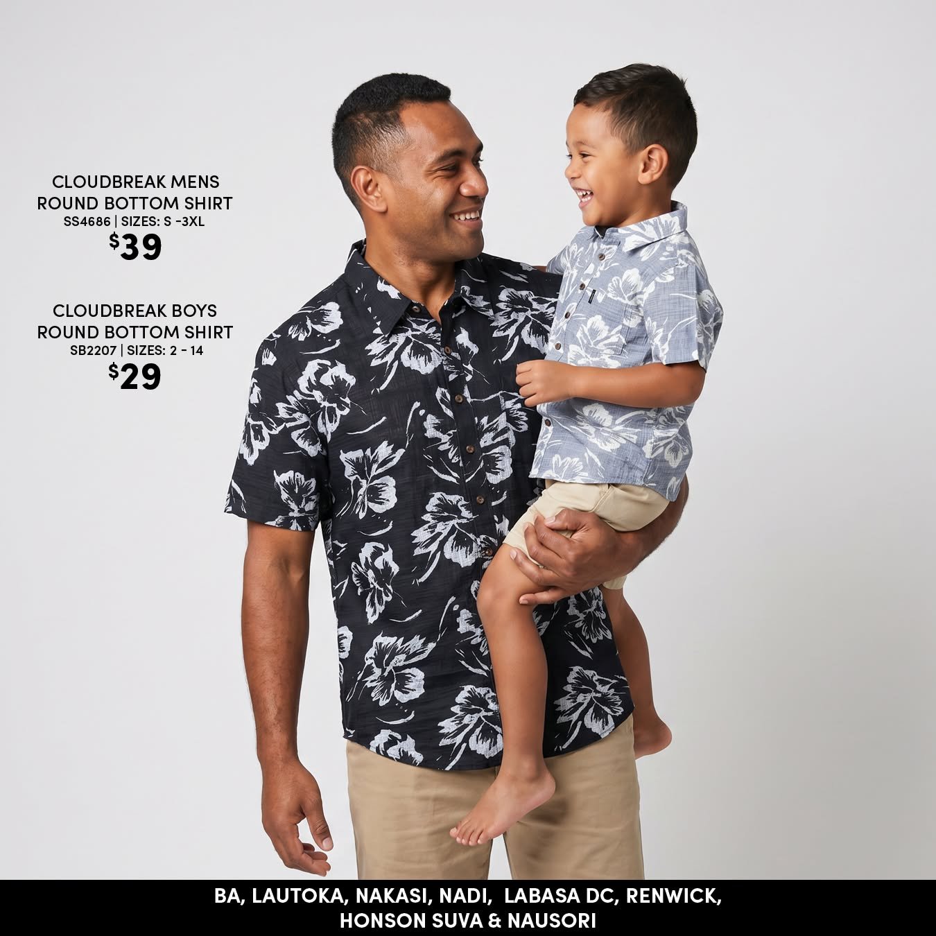 Cloudbreak Men's & Boys Round Bottom Shirts