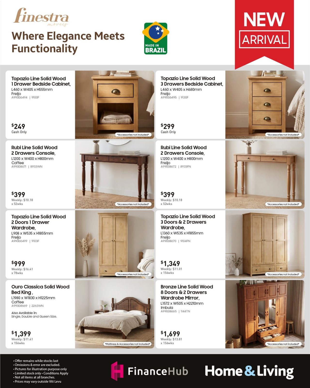 Finestra Solid Wood Furniture Collection