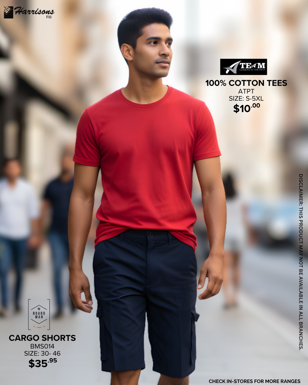 100% Cotton Tees & Cargo Shorts