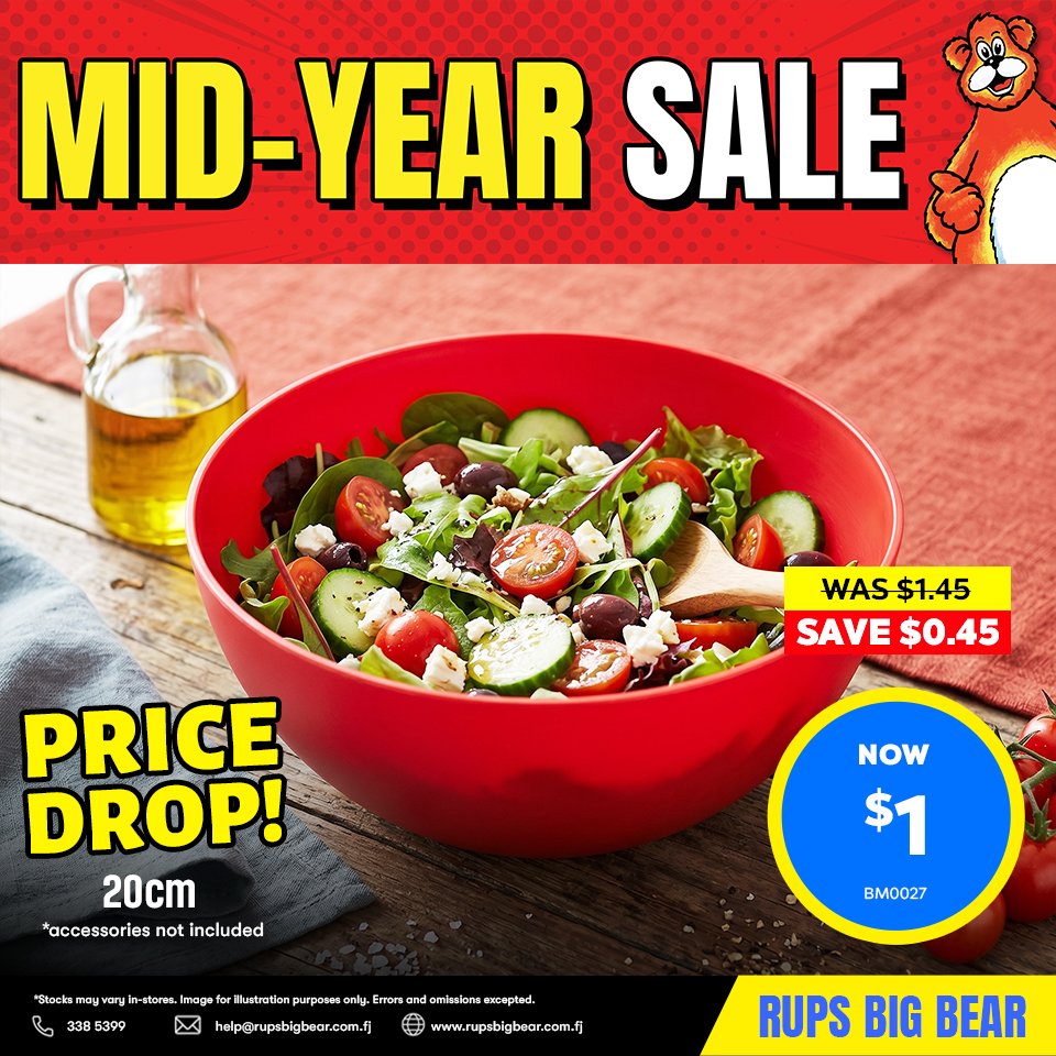 20cm Red Bowl - Mid-Year Sale