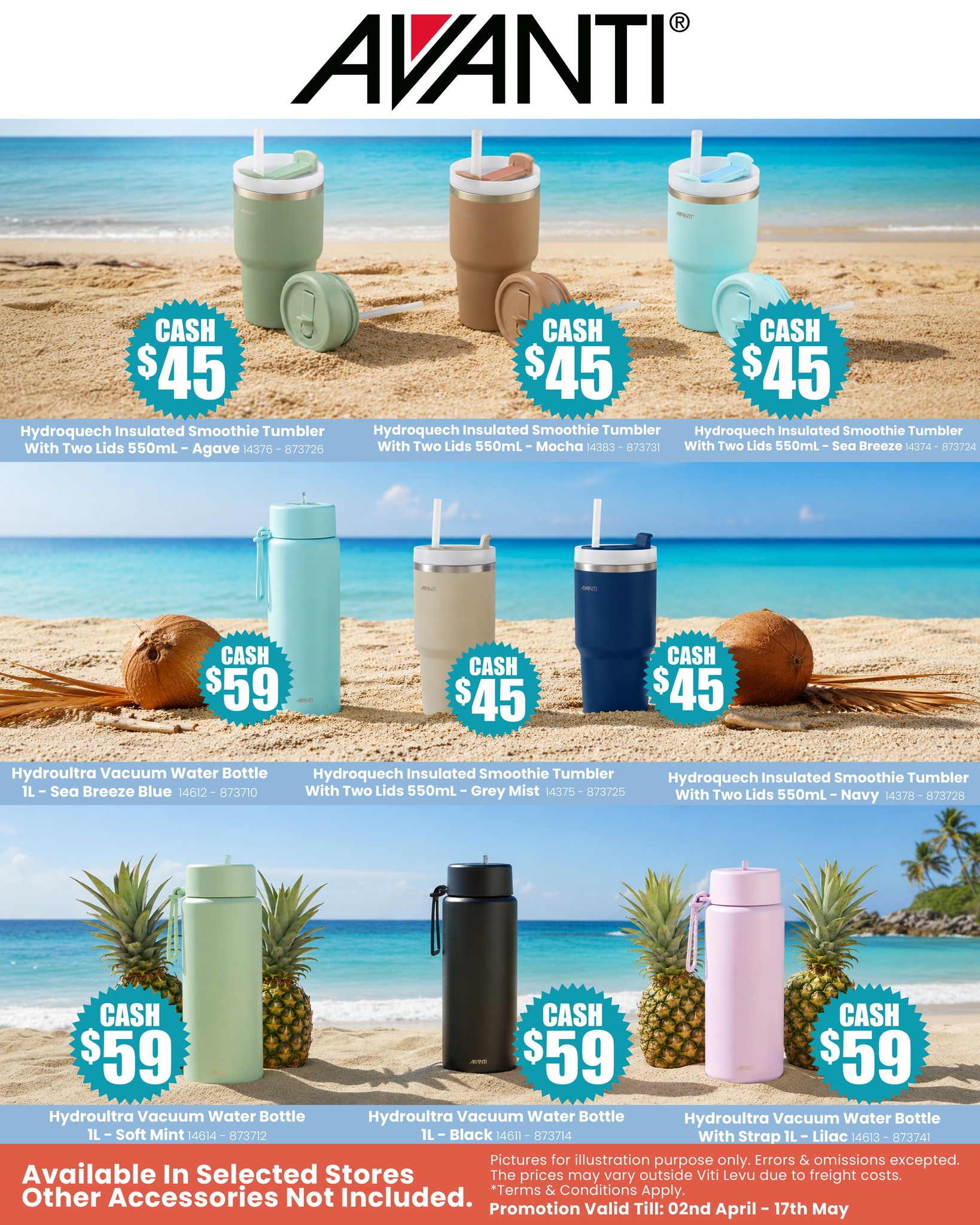 AVANTI Bottles & Tumblers Summer Collection