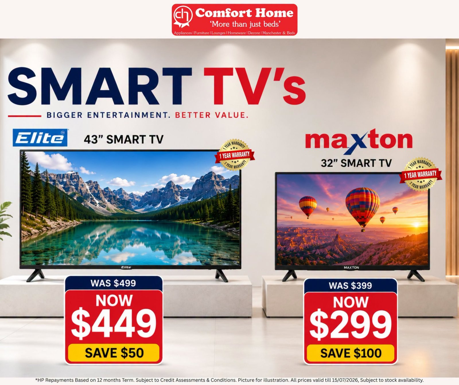Smart TV Deals – Elite 43" & Maxton 32"