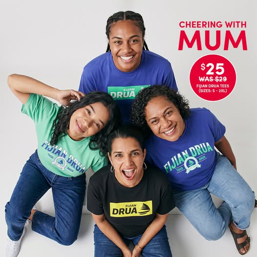 Fijian Drua Tees - Cheering with Mum