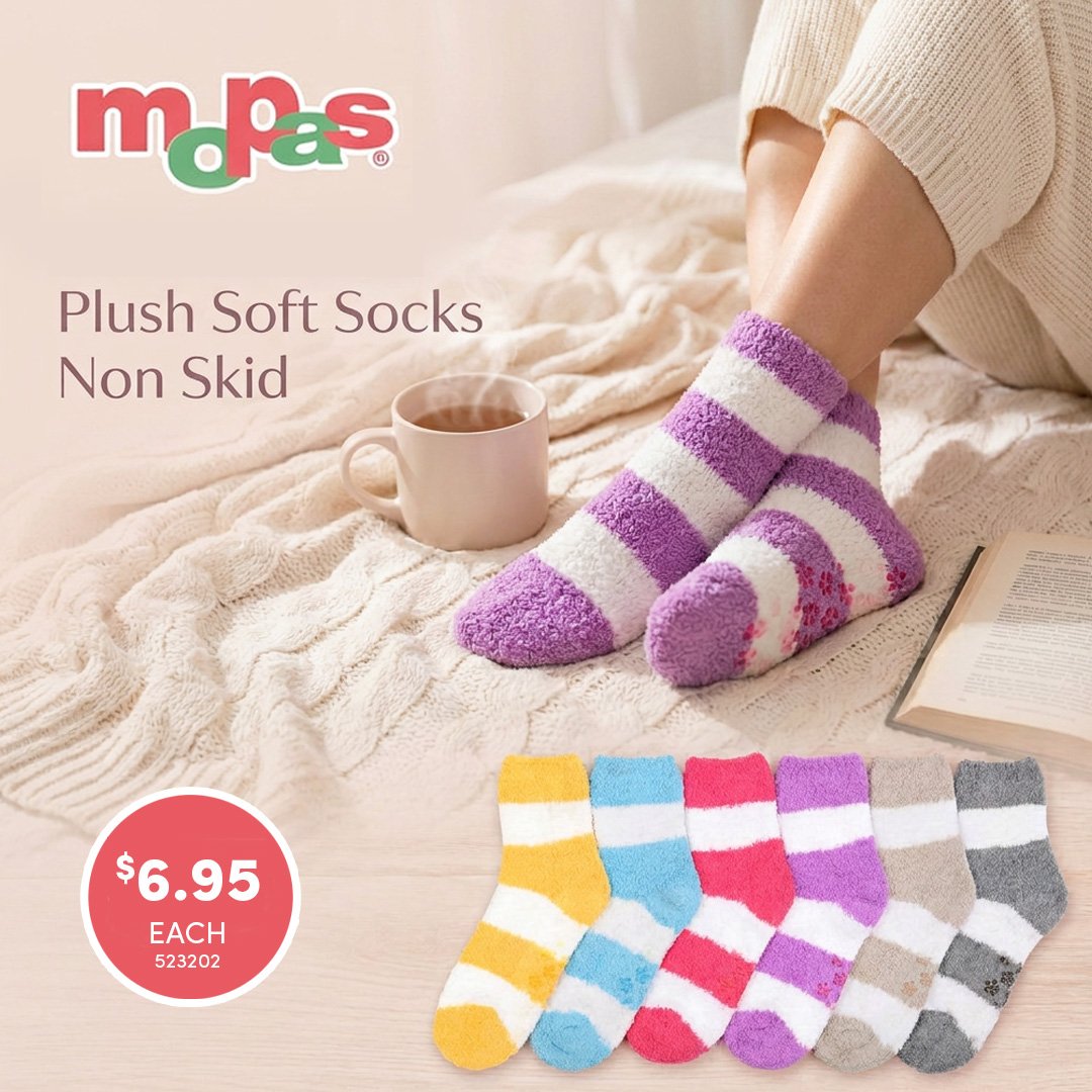Mopas Plush Soft Non Skid Socks