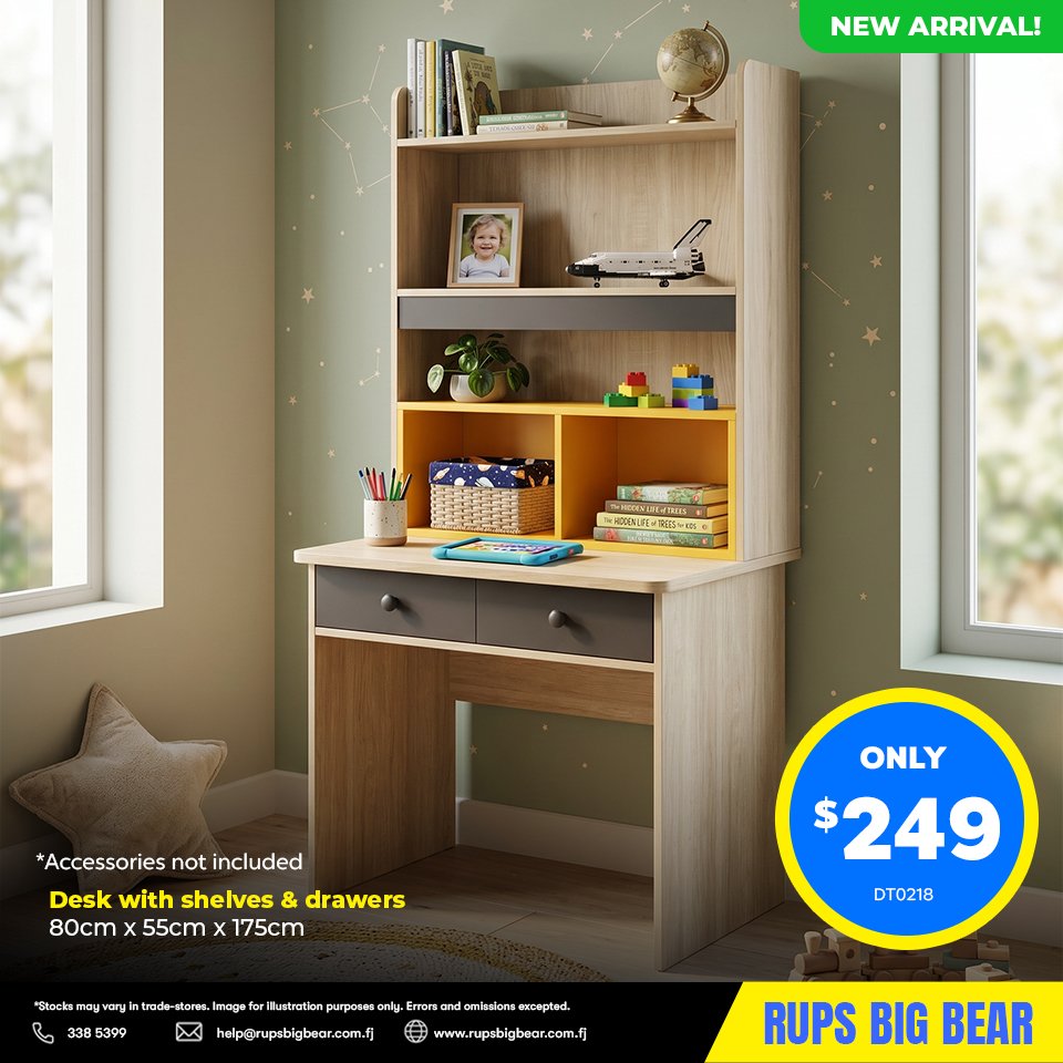 Desk with Shelves & Drawers