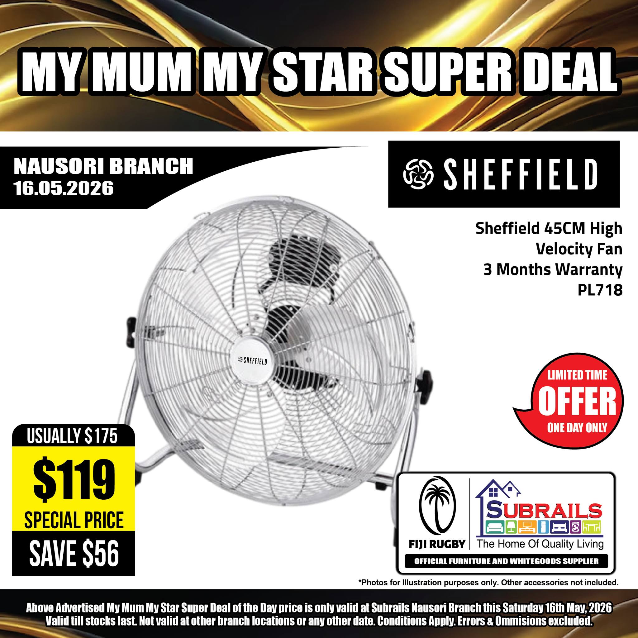 Sheffield 45CM High Velocity Fan