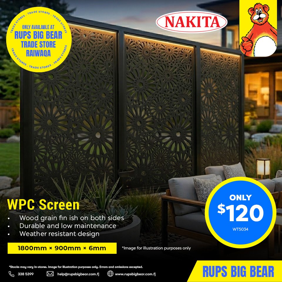 WPC Screen with Flower Design