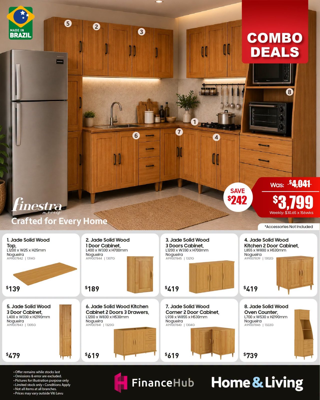 Jade Solid Wood Kitchen Combo Deals