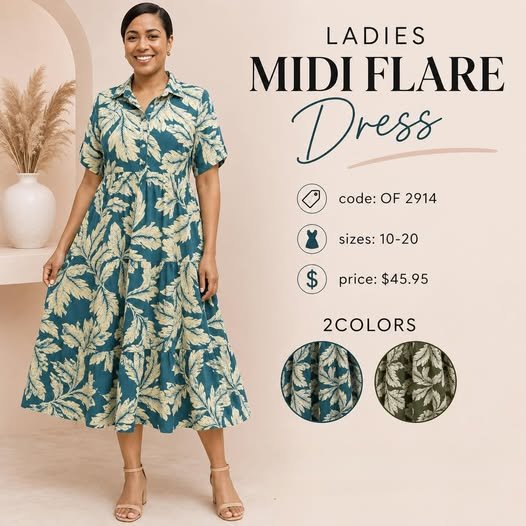 Ladies Midi Flare Dress