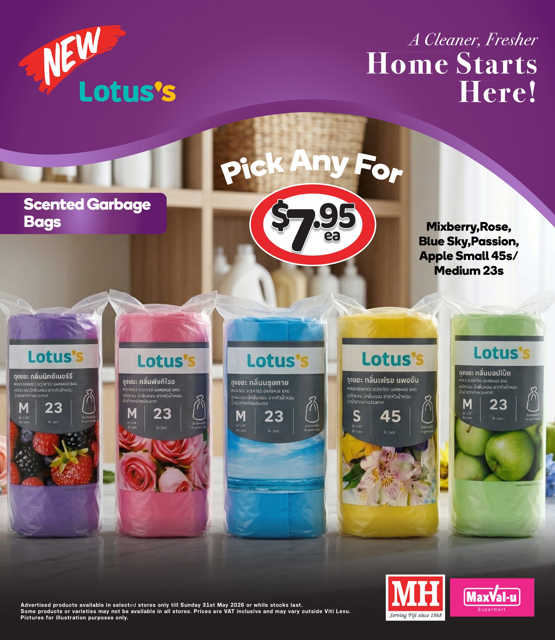 Lotus's Scented Garbage Bags - Pick Any For $7.95 Each