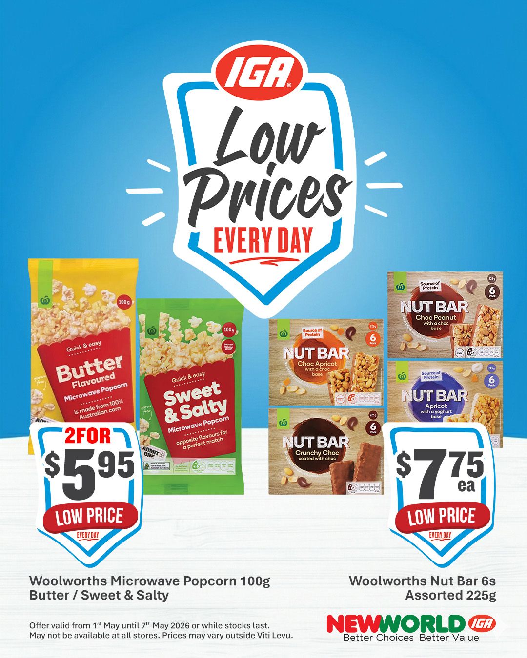 IGA Low Prices Every Day - Popcorn & Nut Bars