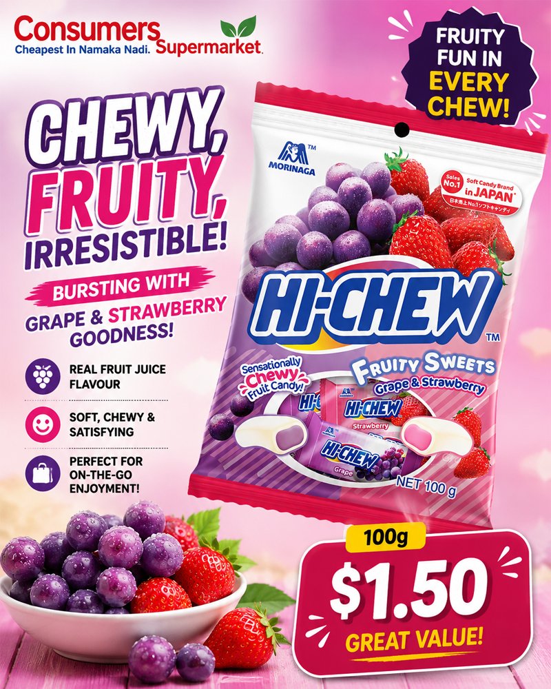 Hi-Chew Fruity Sweets - Grape & Strawberry