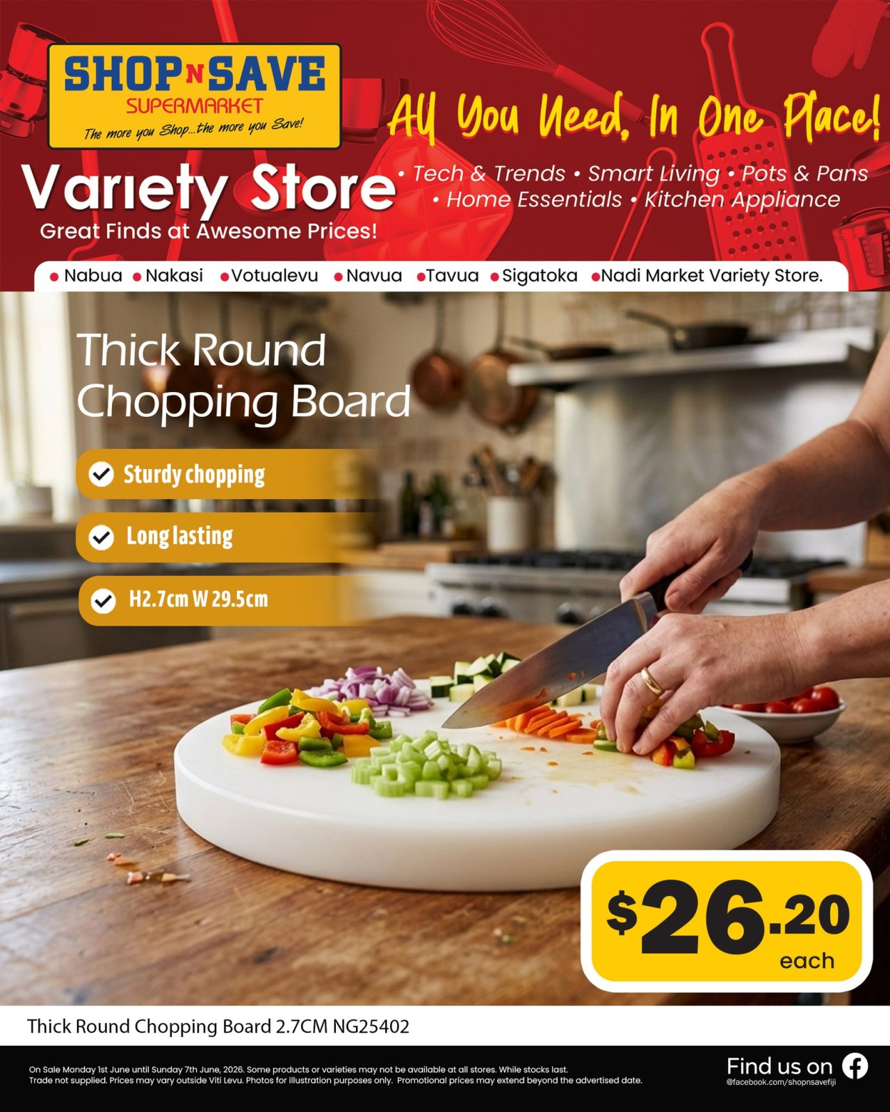 Thick Round Chopping Board