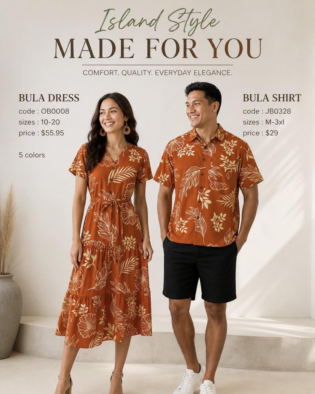 Island Style BULA Dress & Shirt Collection