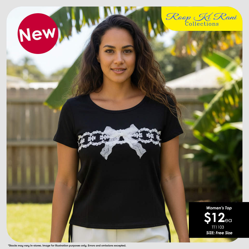 Women's Top with Lace Bow Design