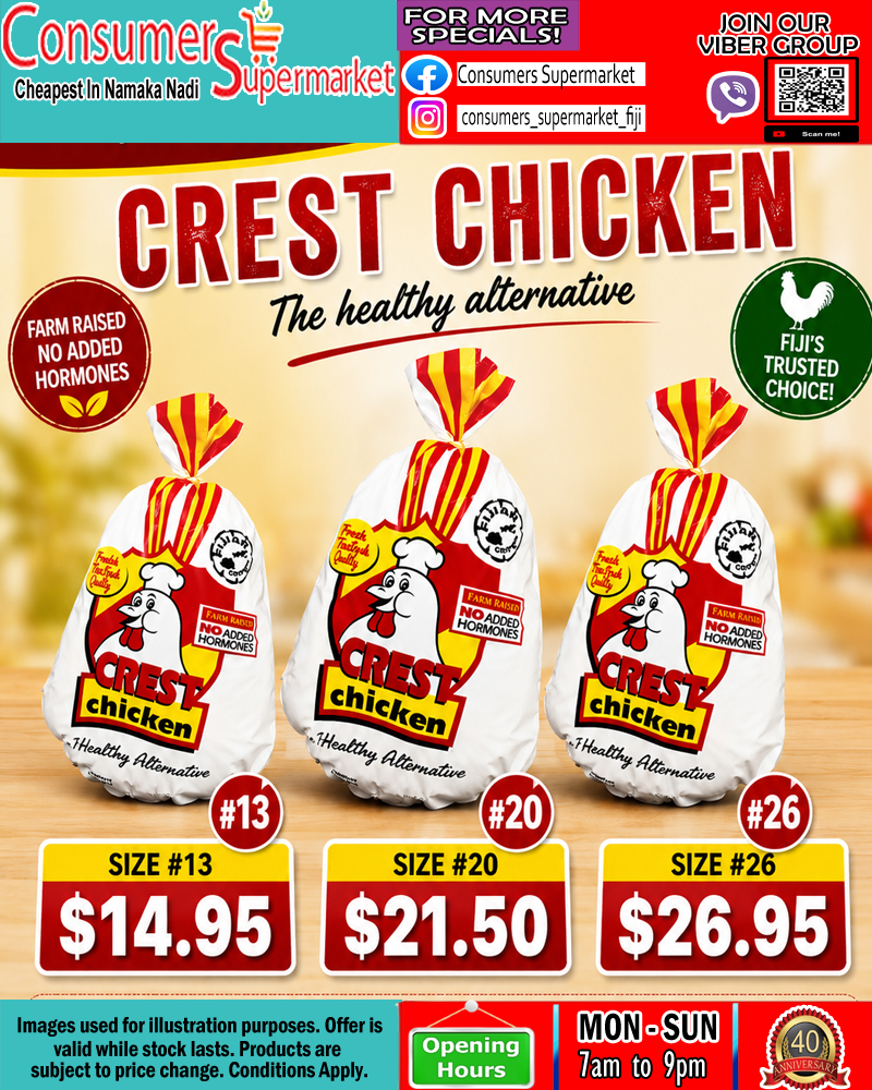 Crest Chicken - Farm Raised, Hormone-Free