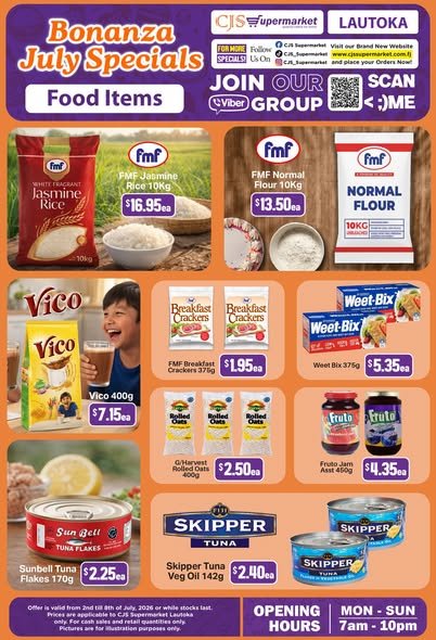 Bonanza July Specials - Food Items