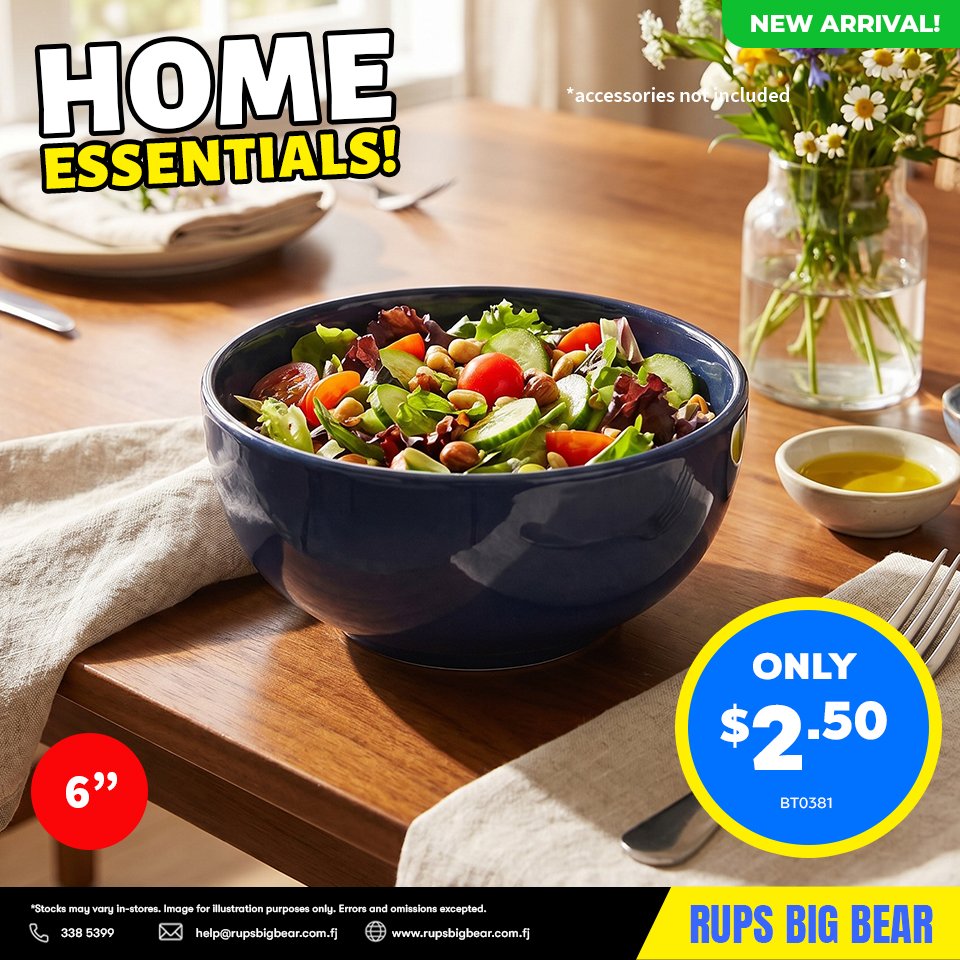 Navy Salad Bowl 6" - Home Essentials