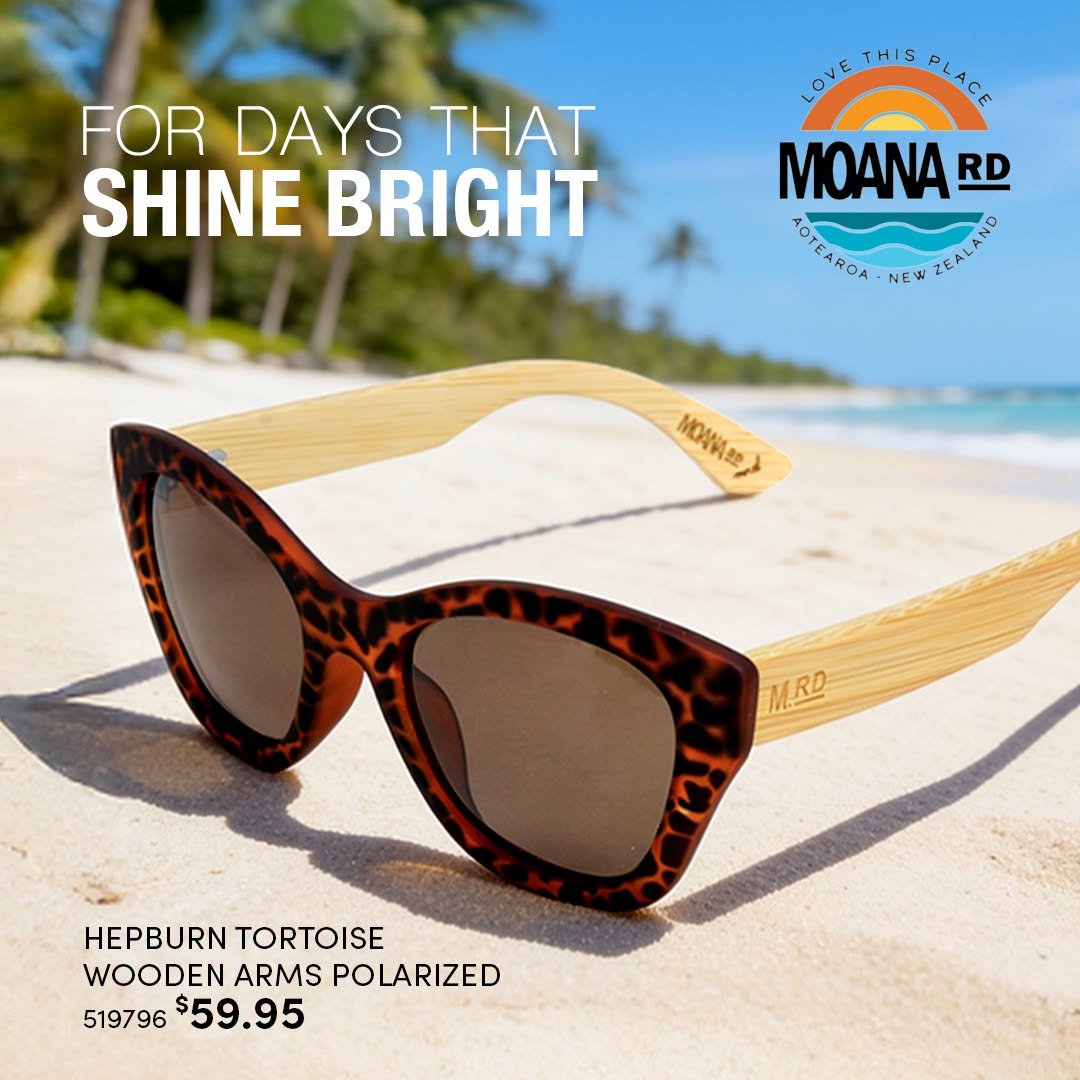 Moana Rd Hepburn Tortoise Wooden Arms Polarized Sunglasses