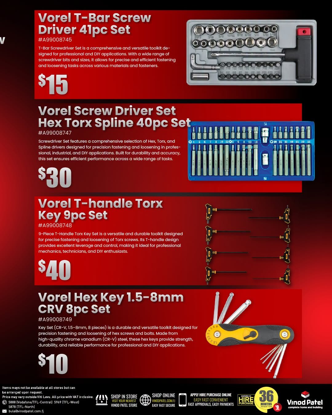 Vorel Tool Sets & Hand Tools Collection