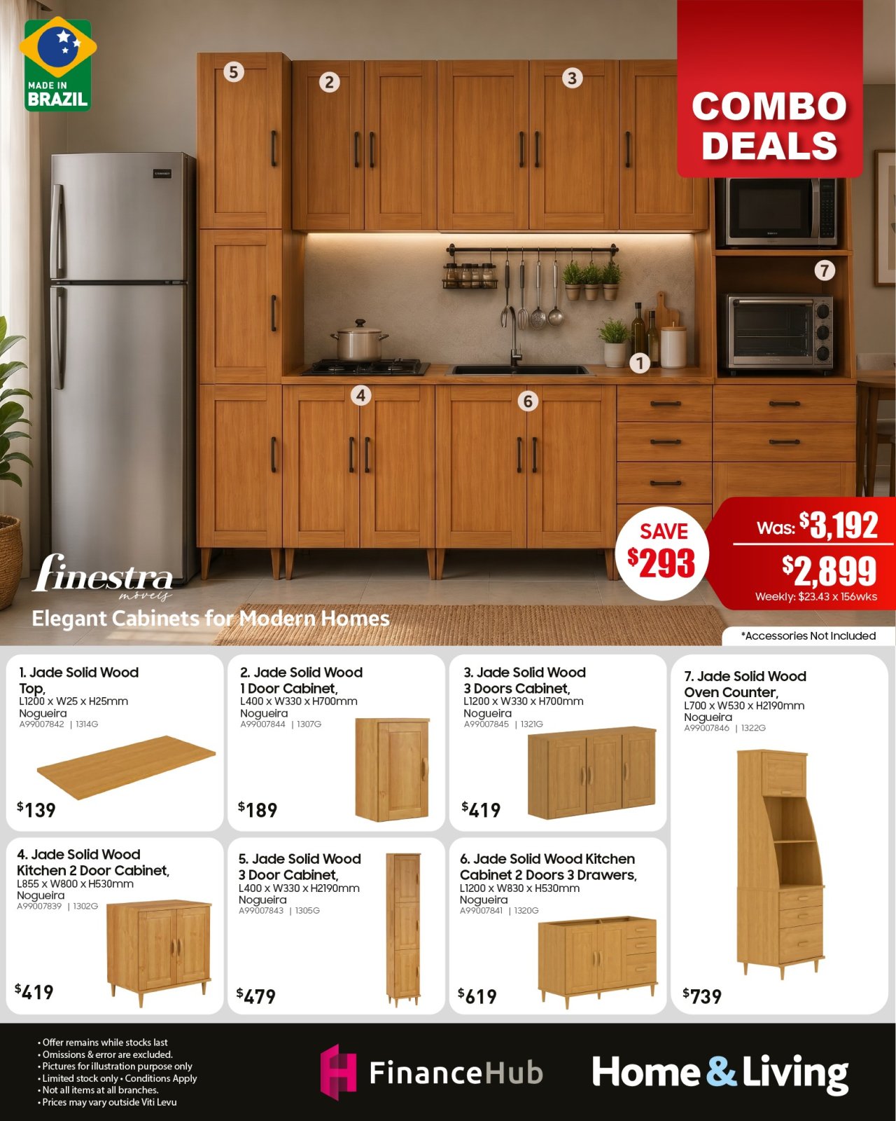 Jade Solid Wood Kitchen Cabinets Combo Deal - Page 1