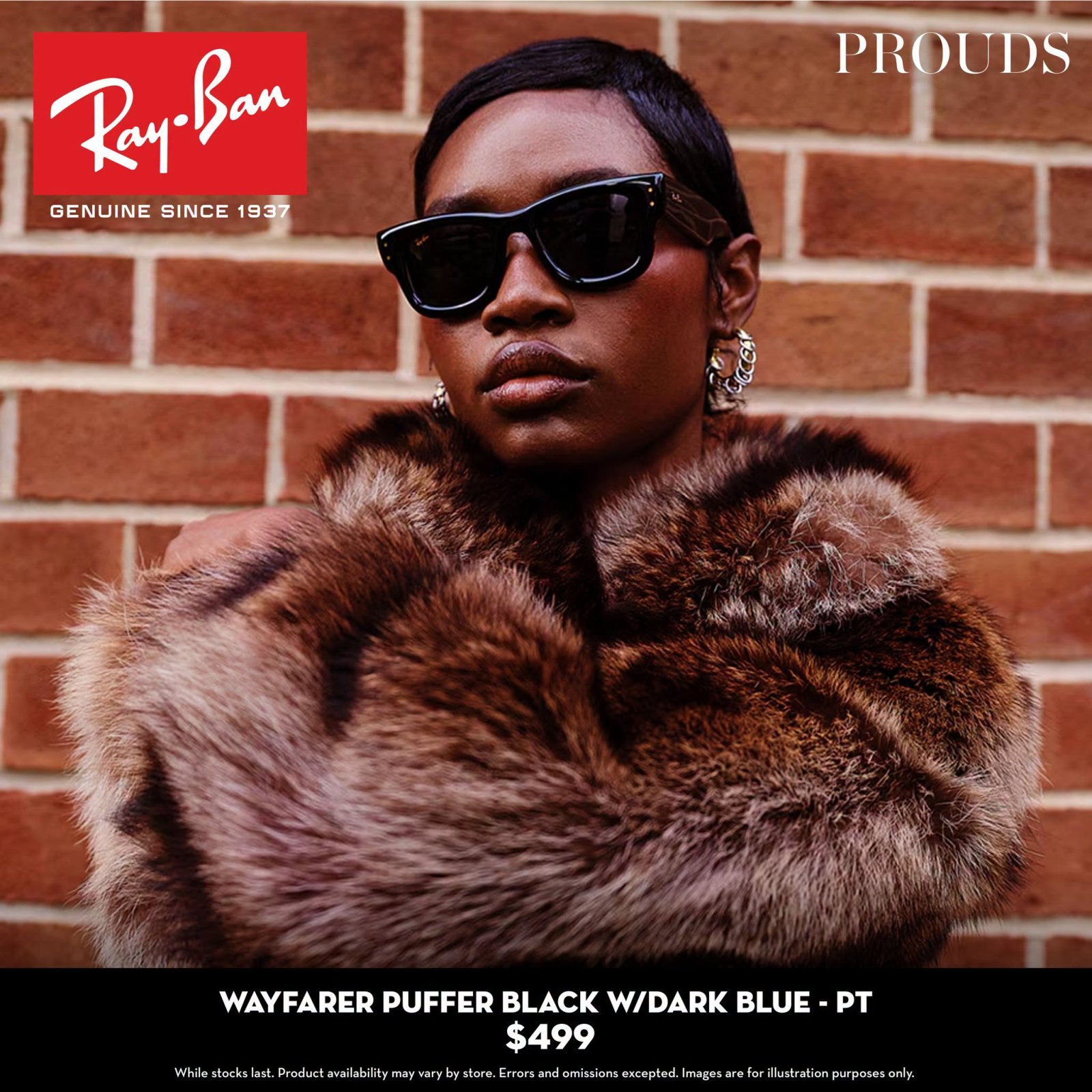 Ray-Ban Wayfarer Puffer Black w/Dark Blue