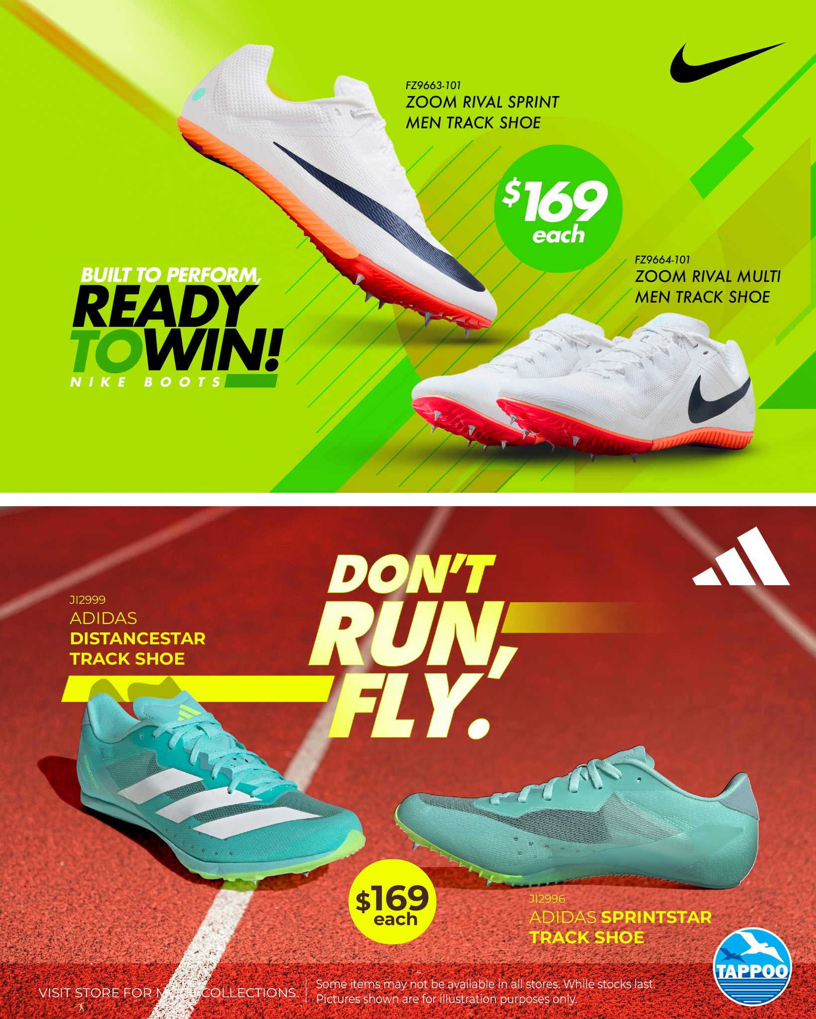 Nike & Adidas Track Shoes - Ready to Win