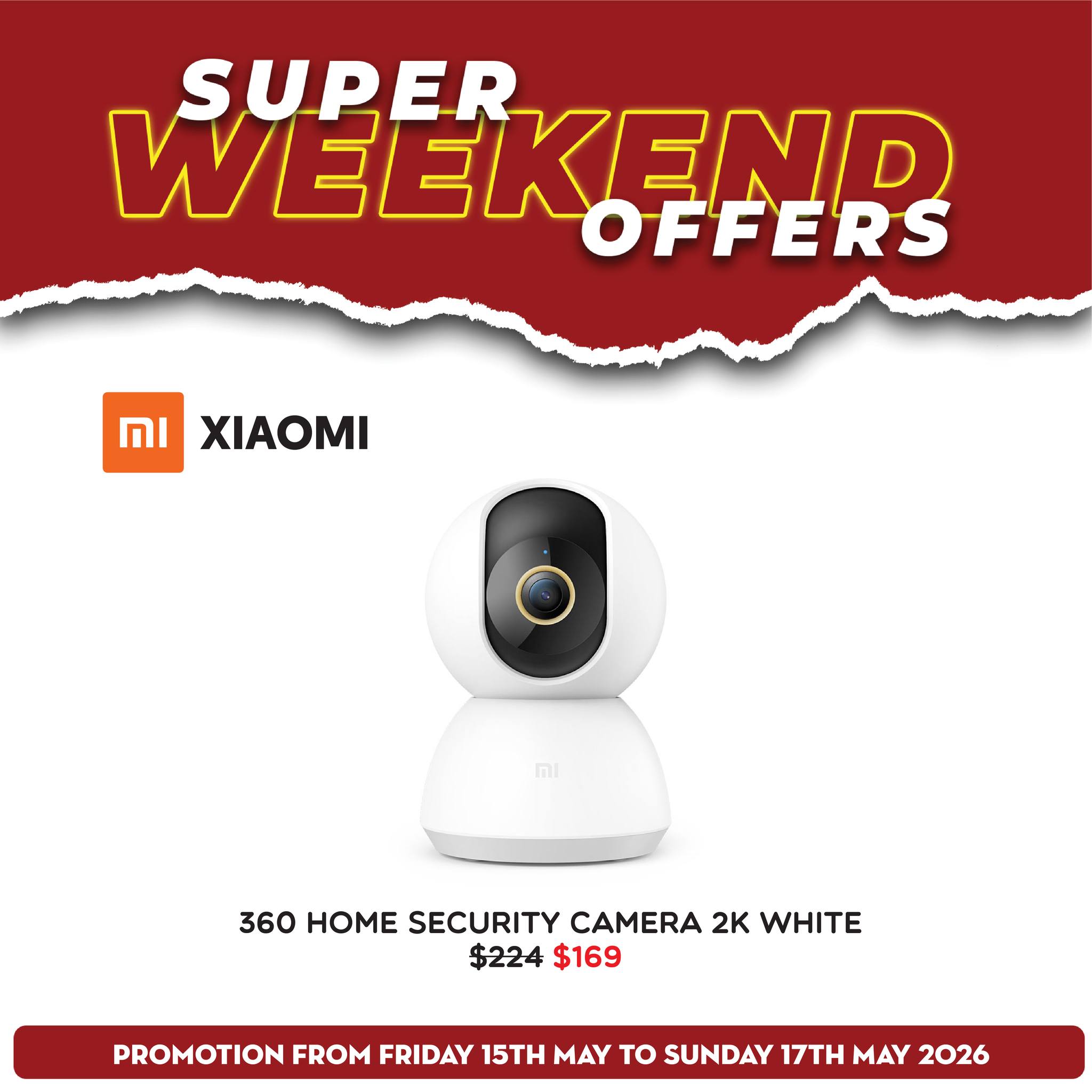 360 Home Security Camera 2K White